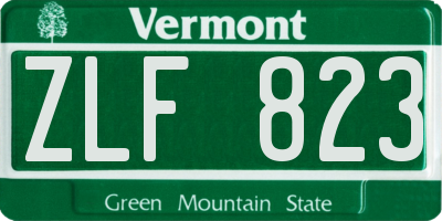 VT license plate ZLF823