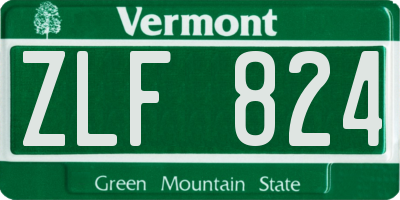 VT license plate ZLF824