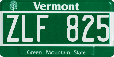 VT license plate ZLF825