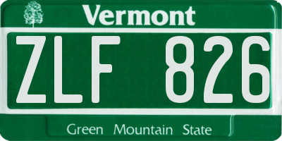 VT license plate ZLF826