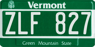 VT license plate ZLF827