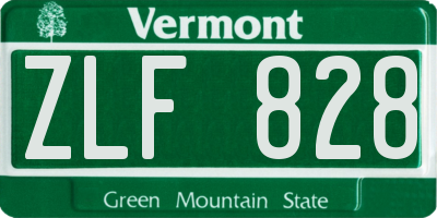 VT license plate ZLF828