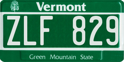 VT license plate ZLF829