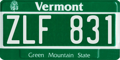 VT license plate ZLF831