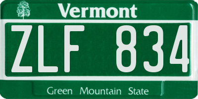 VT license plate ZLF834