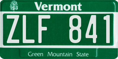 VT license plate ZLF841