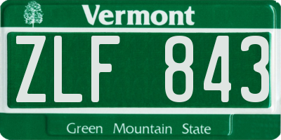 VT license plate ZLF843