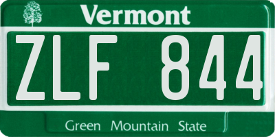 VT license plate ZLF844