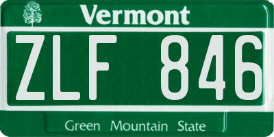 VT license plate ZLF846