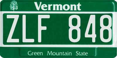 VT license plate ZLF848