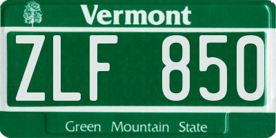 VT license plate ZLF850