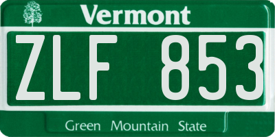 VT license plate ZLF853