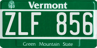 VT license plate ZLF856