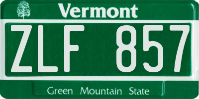 VT license plate ZLF857