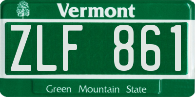 VT license plate ZLF861
