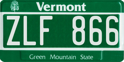 VT license plate ZLF866