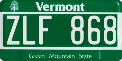 VT license plate ZLF868