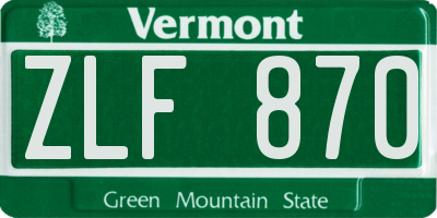 VT license plate ZLF870