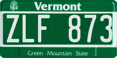 VT license plate ZLF873