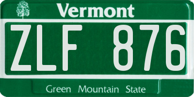VT license plate ZLF876