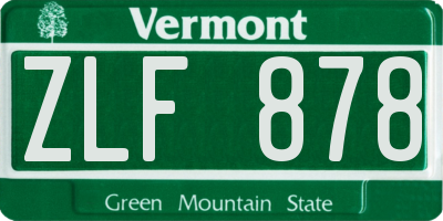 VT license plate ZLF878