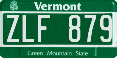 VT license plate ZLF879