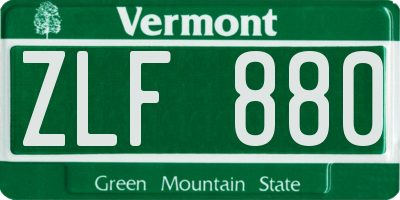 VT license plate ZLF880