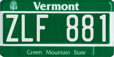 VT license plate ZLF881