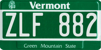 VT license plate ZLF882