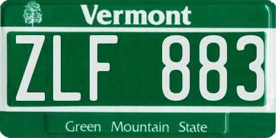 VT license plate ZLF883