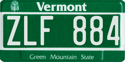 VT license plate ZLF884