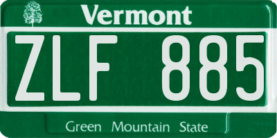 VT license plate ZLF885