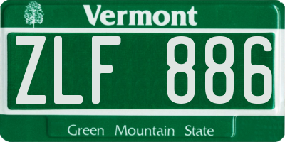 VT license plate ZLF886