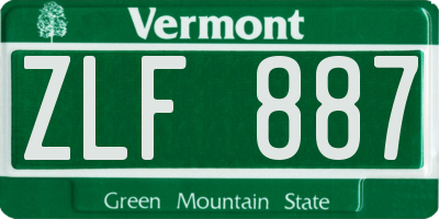 VT license plate ZLF887