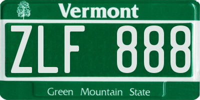 VT license plate ZLF888