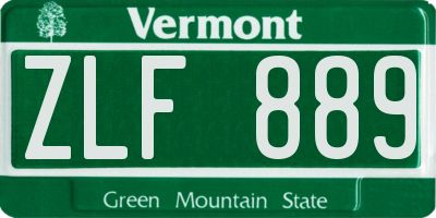 VT license plate ZLF889