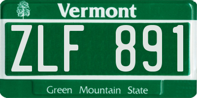 VT license plate ZLF891
