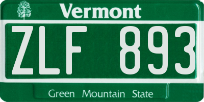VT license plate ZLF893