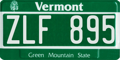 VT license plate ZLF895