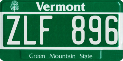 VT license plate ZLF896