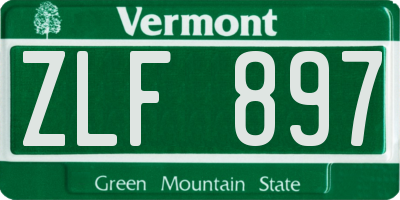 VT license plate ZLF897