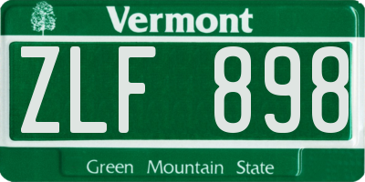 VT license plate ZLF898
