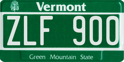 VT license plate ZLF900
