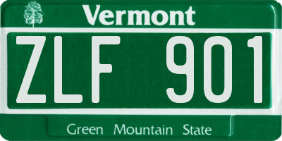VT license plate ZLF901