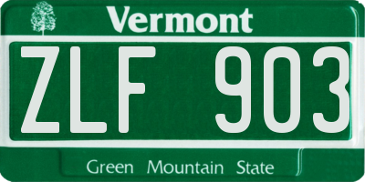 VT license plate ZLF903