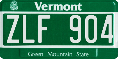 VT license plate ZLF904