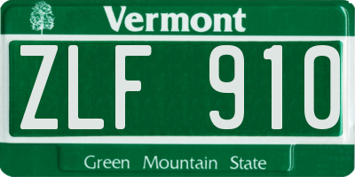 VT license plate ZLF910