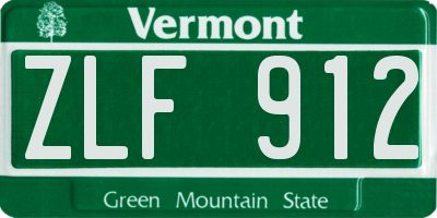 VT license plate ZLF912