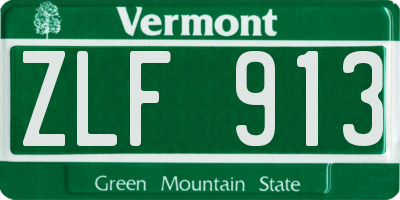 VT license plate ZLF913