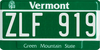 VT license plate ZLF919